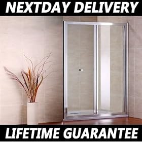 900mm Chrome Bifold Shower Door Cubicle Enclosure Screen Glass ND (NS2-90)