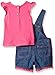 Nannette Baby Girls' Little 2 Piece Shortall Set with Applique