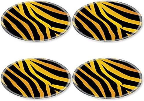 Coasters Vector black and orange stripped tiger design Image 2423132 by MSD Round Coaster 4 Piece Set Cup Mat Mug Can Water Bottle Drink Customized Stain Resistance Collector Kit Kitchen Table Top Desk