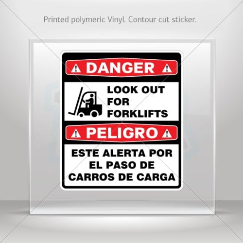 Decals Decal Danger Look Out For Forklifts / Peligro Este Alerta Por El Paso De Carros De Carga 0500 X866W