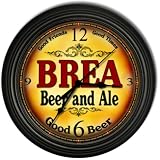 Brea 's Beer and Ale Black Cascading Pub Style Wall Clock