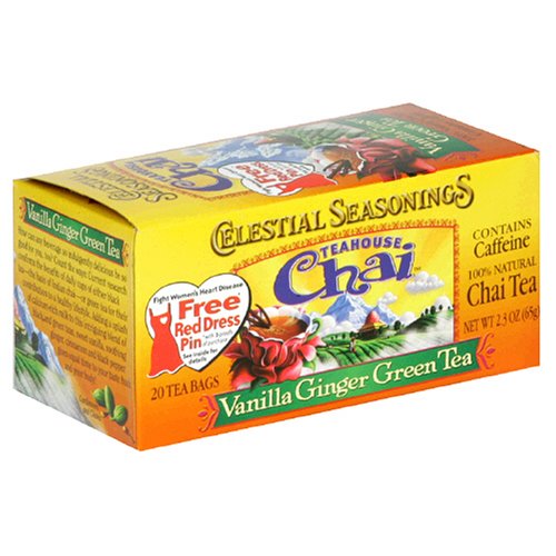 Celestial Seasonings Green Chai Tea, Vanilla Ginger, Tea Bags, 20-Count Boxes (Pack of 6) by Celestial Seasonings