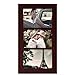 Adeco 3 Opening Decorative Walnut Wood Wall Hanging Collage Picture Photo Frame - Made to Display Three 4x6 Photos