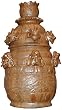 12 Dragon heads vase - hand glazed ceramic