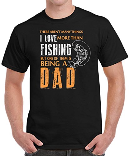 Fishing Dad Fathers Day Gifts Birthday Gifts I Love Fishing Men's T-Shirt - (Black) - 2XL