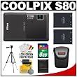 Nikon Coolpix S80 14.1 MP Digital Camera with 3.5-Inch OLED Touch Screen and 5x Wide Zoom-Nikkor ED Lens (Black) with 8GB Card + (2) Batteries + Case + Tripod + Accessory Kit Nikon Coolpix S80 14.1 MP Digital Camera with 3.5-Inch OLED Touch Screen and 5x Wide Zoom-Nikkor ED Lens (Black) with 8GB Card + (2) Batteries + Case + Tripod + Accessory Kit