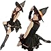 魔女 コスプレ ハロウィン かわいい魔女に変身 仮装 蜘蛛の巣ストッキング付き 4点セット