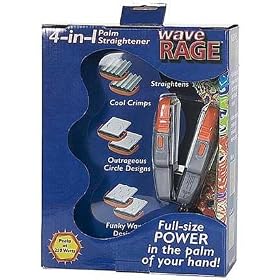 Wave Rage 4 in 1 Palm Hair Crimper Sytler Straightener Iron by Helen of Troy WaveRage WR-023