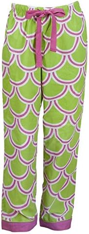 Harbor Bae Drawstring Women's Lounge Pants (SMALL (19.5 w drawstring waist / 40 h)), Pink / Green)