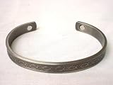 PEWTER FINISHED COPPER NEODYMIUM MAGNETIC BRACELET WITH CHRISTIAN FISH DESIGN