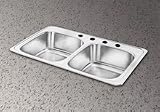 Elkay Celebrity Collection CR33211 33 Top Mount Double Bowl Stainless Steel Sink with 20-Gauge, 7 Bowl Depth, 3-1/2 Drain and Self-Rim: 1 Hole