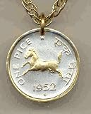 India 1 Pice Horse Two Tone Coin Pendant with 18 Chain