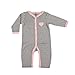 Hudson Baby Ruffle Union Suit - Pink and Black Stripe