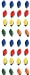 Christmas Cakes, Cupcakes, Cookies - Holiday Lights Shaped Edible Hard Sugar Decorations (32 pcs)