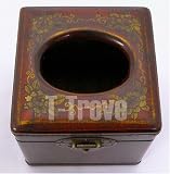 Leather Square Tissue Box Cover Red