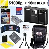 Nikon Coolpix S1000pj 12.1MP Digital Camera + 16GB Deluxe Accessory Kit