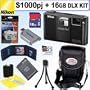 Nikon Coolpix S1000pj 12.1MP Digital Camera + 16GB Deluxe Accessory Kit