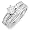 2.00 CT Sterling Silver Ladies Round and Princess Cubic Zirconia CZ Wedding Engagement Ring Set with Bridal Matching Band (Available in size 5, 6, 7, 8) size 6