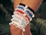 Satin ribbon and lace garter