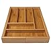Ivation Large Expandable Bamboo Drawer Organizer – Adjustable Dimensions Multi Compartment Cutlery & Utility Tray for Kitchen Utensils, Silverware, Tools & Other Household Accessories