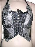 Gasoline Glamour Silver Crackle Trouble Custom Leather Vest