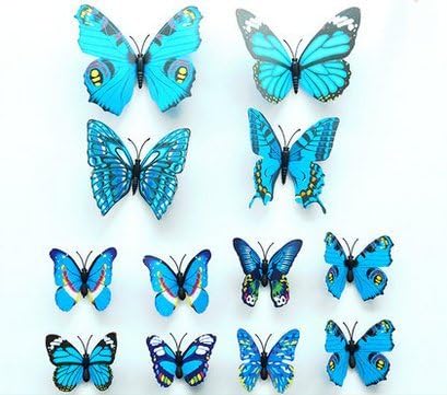 Happy Children 3D Butterfly 24PCS for £¨Red, Green, Blue,Yellow,Black,White,Pink And Mixed Colored£©Stickers Making Stickers Wall Stickers Window Stickers Door Stickers Crafts Butterflies