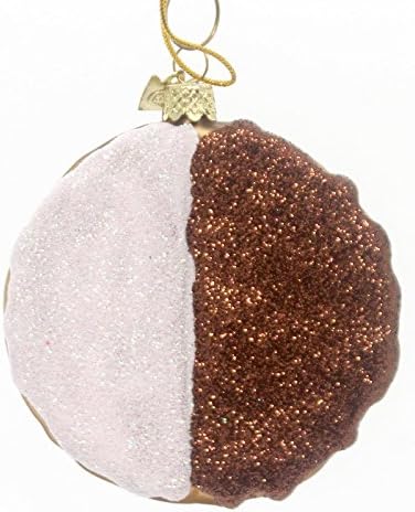 Noble Gems COOKIE ORNAMENT Glass Half Vanilla Half Chocolate Nb0734 Half Moon