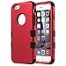 ULAK iPhone 6S Case,iPhone 6 Case, Hybrid Soft Silicone Hard PC Case Anti Slip Heavy Duty High Impact Dust Scratch Shock Resistance Protective Cover for iPhone 6/6S 4.7 Inch, Red/Black