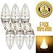 ELETA 6 Pack E12 LED Candelabra/Chandelier Bulbs, Warm White 2700 Kelvin, 250 Lumens, 3W Equivalent to 25W, Non-Dimmable, Silver Color Shell, Bullet Shape