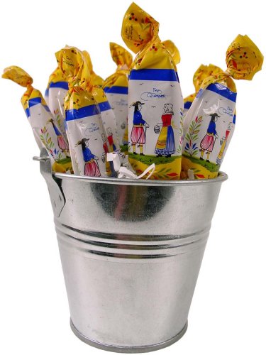 12 French Brittany Caramel Salted Butter Lollipops ~ flowers in the bucket by Bonbons Barnier
