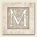AbsorbaStone Coaster set~ Monogram Initial M ~ 4 Tile Drink Coasters ~ code 580 C