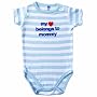 Hudson Baby Premium Shoulder Snap Bodysuit - Boys Parents, My Heart is Mommy's - 9-12 months