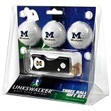 Michigan Wolverines NCAA 3 Golf Ball Gift Pack w/ Spring Action Divot Tool