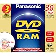 Panasonic LM-AF30U3 8CM Rewritable DVD-RAM for Camcorders (3 Pack)