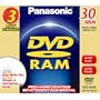 Panasonic LM-AF30U3 8CM Rewritable DVD-RAM for Camcorders (3 Pack)