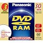 Panasonic LM-AF30U3 8CM Rewritable DVD-RAM for Camcorders (3 Pack)