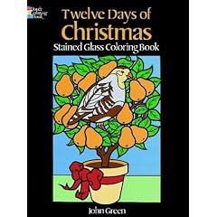 Twelve Days of Christmas Stained Glass Coloring Book (Dover Pictorial Archive Series)