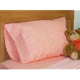12X18 Pillowcase Travel Toddler size Tangerine Polka Dot by AB Lifestyles