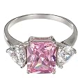 Citrine Emerald-Cut Ring with Clear Cubic Zirconia Accents