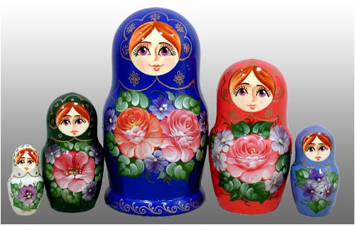 Childrens Toyshop  Toys : Bouquet Russian Nesting Doll 5pc./3.75"
