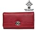 Mundi File Master Womens RFID Blocking Wallet Clutch Organizer With Change Pocket (Red)
