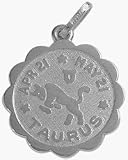 10 Karat White Gold Taurus Pendant (Apr 21 - May 21)