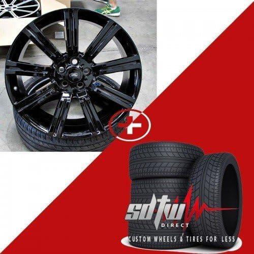 22" Range Rover Land Rover HSE Sport LR3 LR4 Gloss Black Stormer Wheels Tires