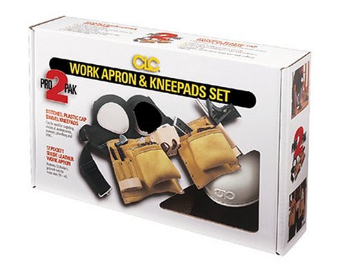 Custom LeatherCraft PK2730 Suede Leather Work Apron & -InchEasy-Swivel-Inch Kneepads Box Set