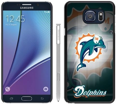 Note 5 Case,Custom Design Miami Dolphins 19 Black Samsung Galaxy Note 5 Case