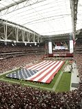 49ers Cardinals Football: Glendale, AZ - American Flag lines the Field at University of Phoenix Sta Photographic Poster Print by Jason Babyak, 18x24