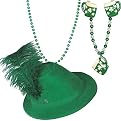 St. Patricks Day Velour Hat and Bead Set