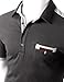 Doublju Mens back color blocked short sleeves polo shirts with pocket point