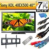 Brand New Sony Bravia KDL-40EX500 Series HDTV 1080p LCD HDTV With The Extreme HD Sony Accessory Kit Includes Professional Super Slim Flat Mount + (2) 6FT Hdmi 1.3B Cables, 6FT Audio Interconnect Cable Screen Cleaner + Surge Protector