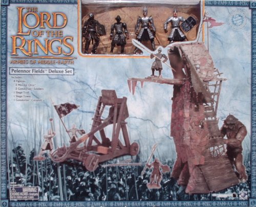 Lord Of The Rings Deluxe Playset: Pelennor Fields Siege Troll and Tower Catapult and Soldiers 1/24 Scale